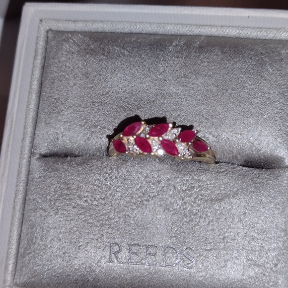 10K Gold Marquise Ruby Ring - Picture 14 of 16